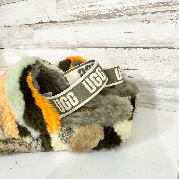 UGG Slippers Women Size 7 Fluff Yeah Slide Cali Collage Slipper Camo Lounge Cozy - Picture 3 of 9